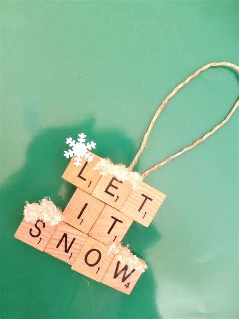 Let It Snow Scrabble Christmas Ornament Snow By Papercranewishes