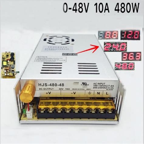 Dc 0 48v 10a 480w Adjustable Switching Power Supply Voltage Current