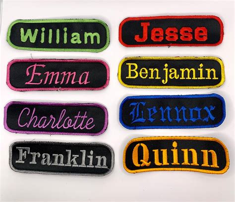 Name Patch Personalized Embroidered Iron On Or Sew On Patch Etsy