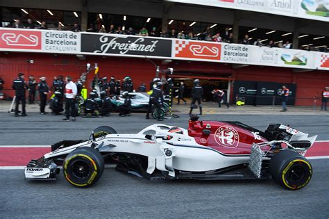 Charles Leclerc Alfa Romeo Sauber C37 Op Barcelona Maart Test