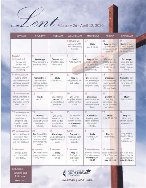Lent Calendar 2020 Imagepage1 Asbury Memorial