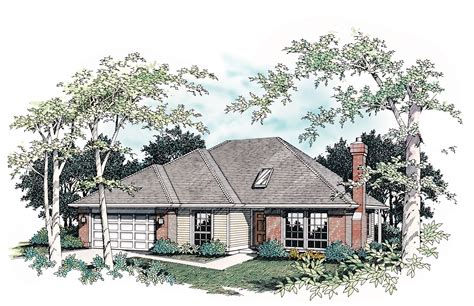 Plan 69254am Single Story Plan With Hipped Roof Ranch Style House