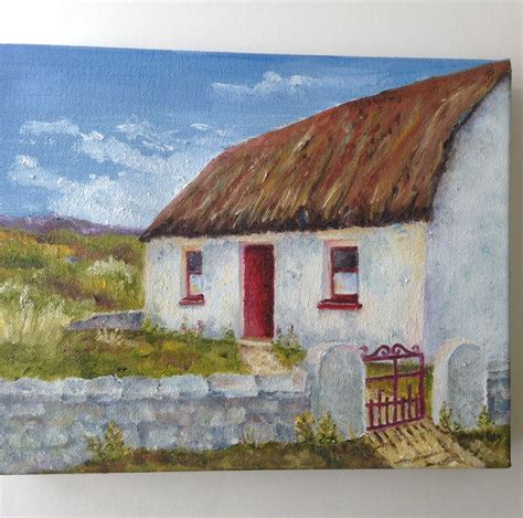 Original Art Original Oil Of Irish Cottage Small Format Art Irish Art