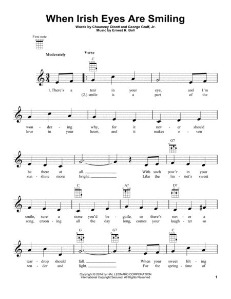 Download When Irish Eyes Are Smiling Sheet Music By
