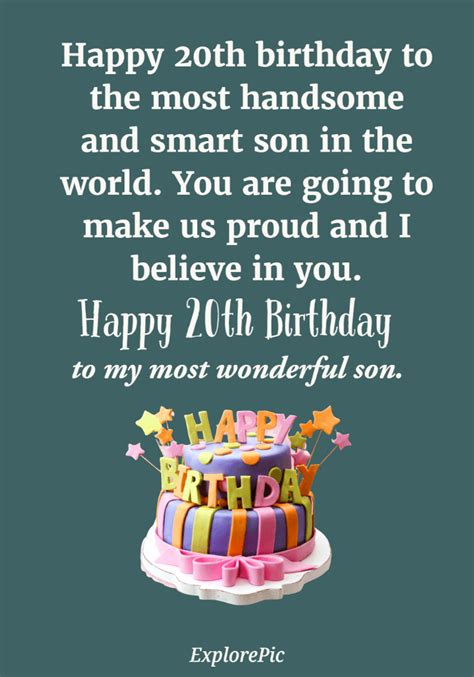 Happy 20th Birthday Wishes For Son — Happy Birthday Son Messages