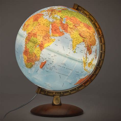 Primus Relief Globe 12 Inch Diameter Illuminated Raised Relief