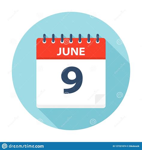 June 9 Calendar Icon Stock Illustration Illustration Of 2022 127321074