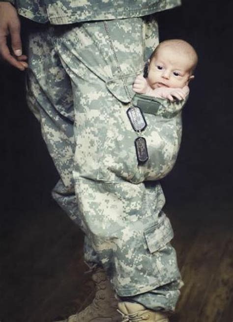 Soldier Has His Little Baby In His Pocket Pinterest Funny Pictures
