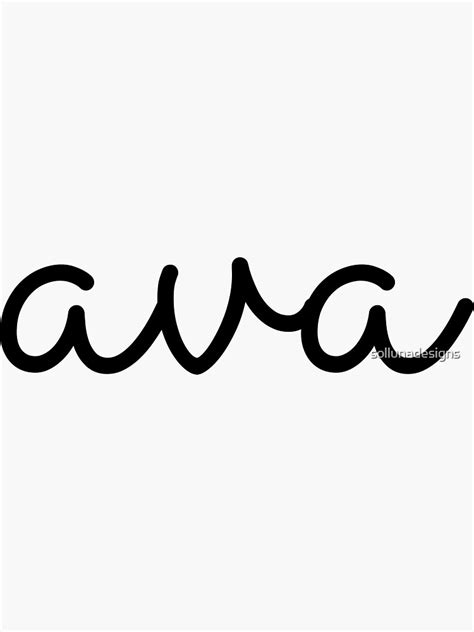 Ava Cursive Name Handwriting Sticker For Sale By Sollunadesigns