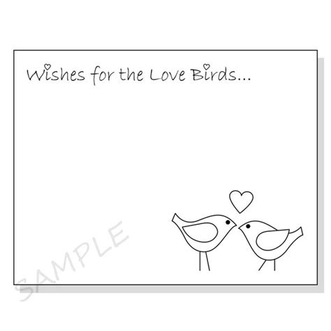 Diy Wishes For The Love Birds Printable Cards For A Shower Or