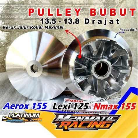 Jual Pulley Bubut Nmax Ubah Derajat 13 5 Custom Rumah Roller Yamaha Aerox 155 Original Racing
