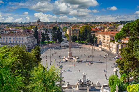 Piazza Del Popolo People`s Square In Rome Italy Editorial Image