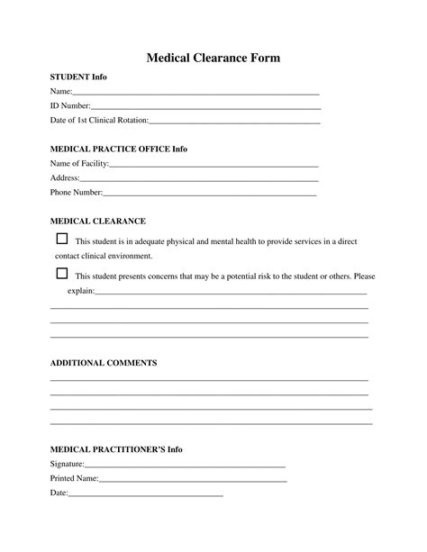 Free 30 Medical Clearance Form Samples In Pdf Ms Word