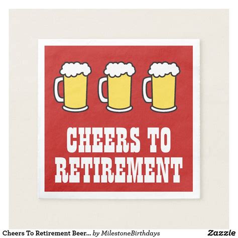 Cheers To Retirement Beer Napkins Beer Napkin