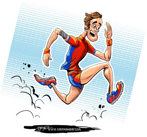Cartoon Running Man Exercise Cartoon