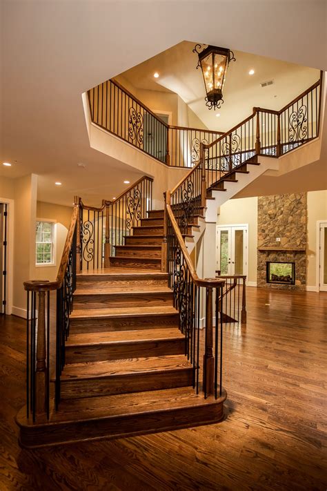 Beautiful Wood Staircase With Decorative Black Balusters Pretty