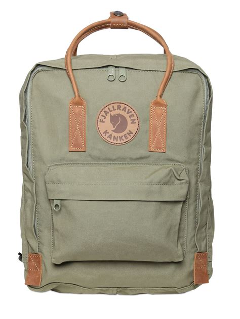 Lyst Fjallraven 16 L Kanken Canvas And Leather Backpack In Green