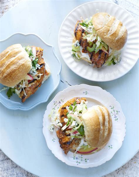 Grilled Buffalo Chicken Sandwiches With Blue Cheese Apple Slaw Recipe