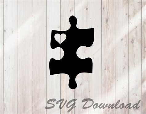 Autism Awareness Puzzle Piece Heart Svg Instant Download Etsy