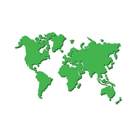 Mapa Del Mundo 3d Vector Premium