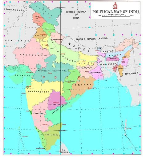 Check Out New Political Map Of India With 28 States 9 Union