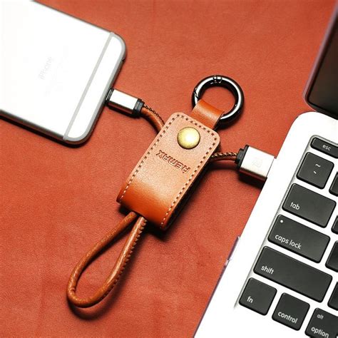 Leather Keychain Lightning Cable Petagadget