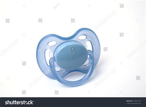 Blue Babys Dummy Isolated On White Stock Photo 132721547 Shutterstock