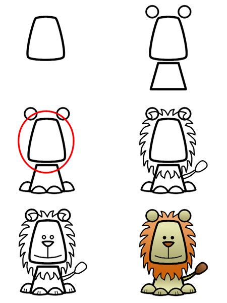 Drawing A Cartoon Lion