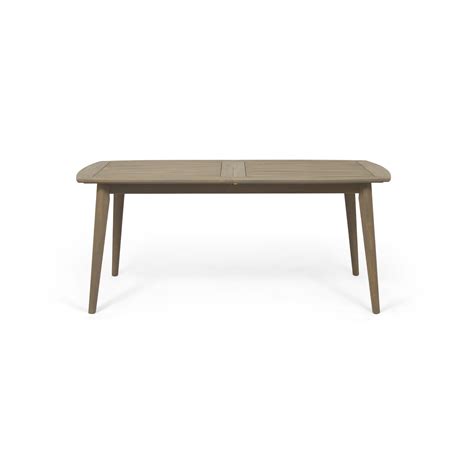 Stella Outdoor Acacia Wood Expandable Dining Table Gray
