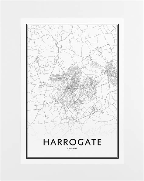 Harrogate England Map Print Harrogate Map Art Harrogate Map Etsy