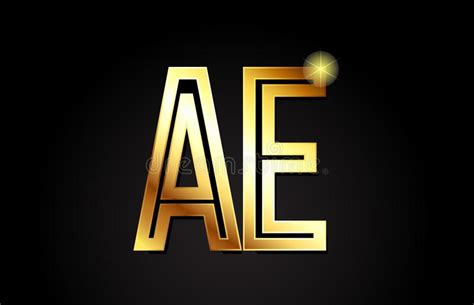 Gold Alphabet Letter Ae a E Logo Combination Icon Design Stock Vector ...