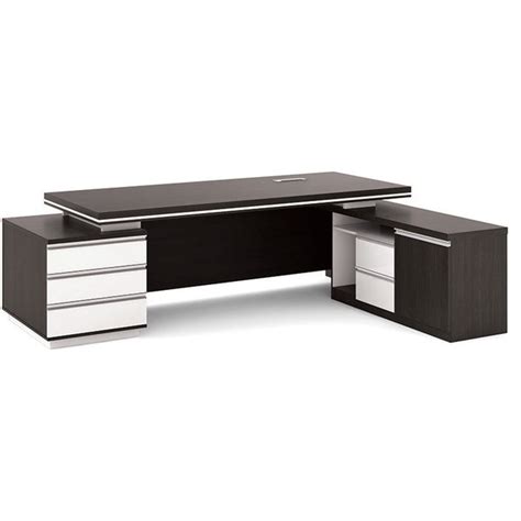 Xander Executive Office Desk With Right Return 249m Black And White