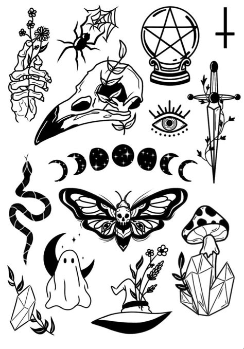 Spooky Tattoo Flash Spooky Tattoos Tattoo Stencils Creepy Tattoos