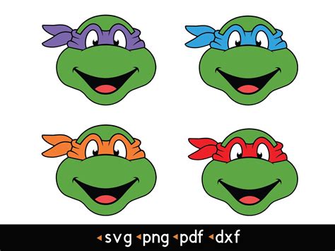 Tmnt Clipart Turtles Weapons Layered Svg Cricut Svg Turtles Faces Svg