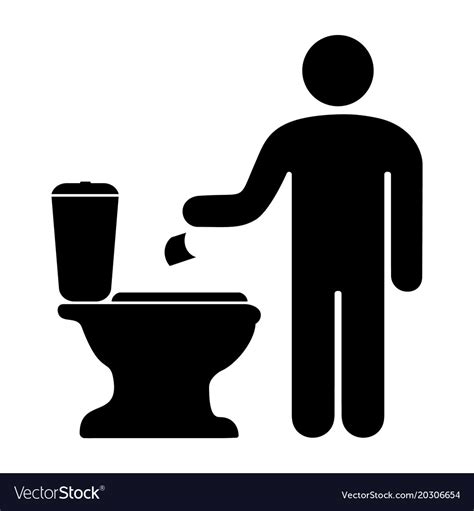 Man Throwing Toilet Paper In The Toilet Royalty Free Vector