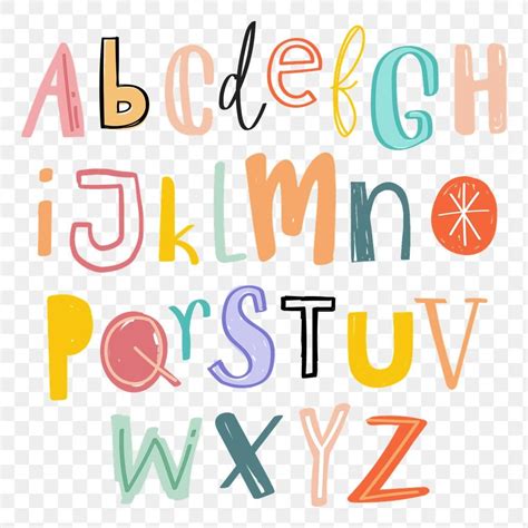 Alphabet Png Doodle Typography Font Set Free Image By