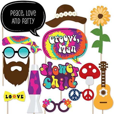 Big Dot Of Happiness 60s Hippie 1960s Groovy Party Photo Booth Props