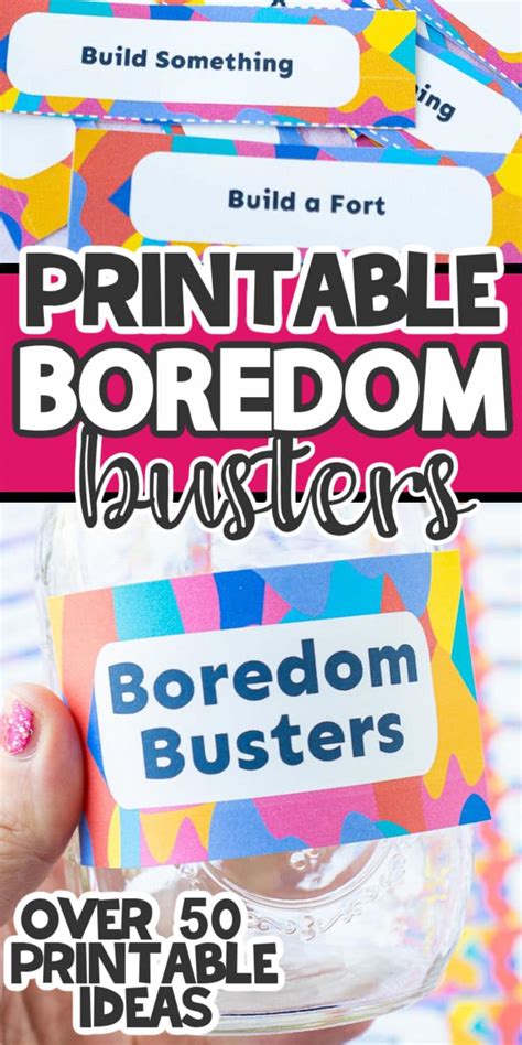 Diy Boredom Busters Jar Free Printable Kids Activities Play Party Plan