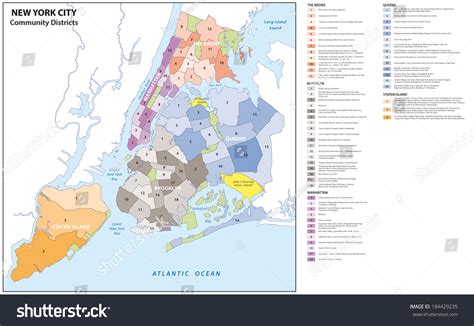 New York City Boroughs Districts Neighborhoods Stock