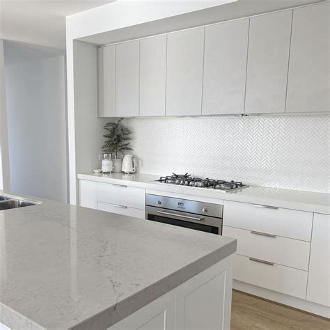 Kitchen 🤍 Upper Cabinetry Polytec Oyster Grey Island Stone