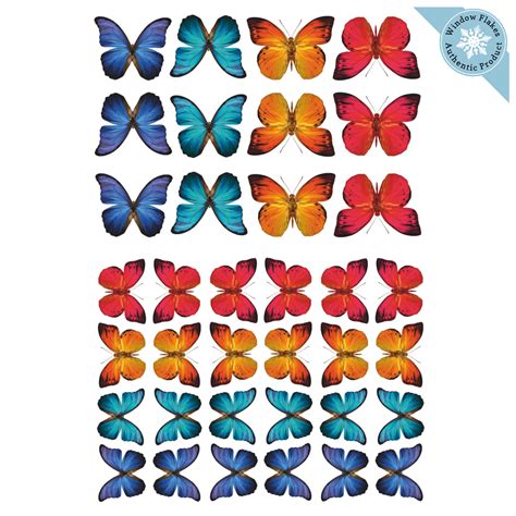 36 Butterfly Window Cling Set 24 X 2 And 12 X 3 Prevent Bird Strikes
