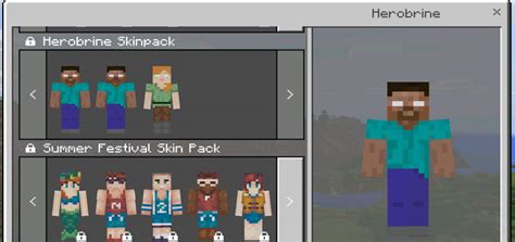 Cute Bedrock Skin Packs Mcpe Bedrock Herobrine Skin Pack Minecraft My