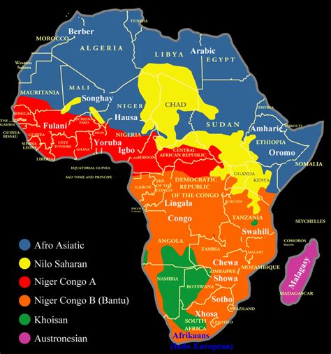 Language Families Spoken In Africa Vivid Maps