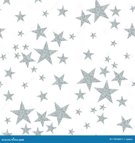 Stars White Seamless Pattern Drawing And Illustration Digital