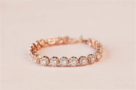 Crystal Wedding Bracelet Rose Gold Bridal Bracelet Etsy