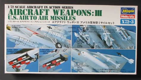 Hasegawa 172nd Scale Aircraft Weapons Air To Air Missiles Set No X72
