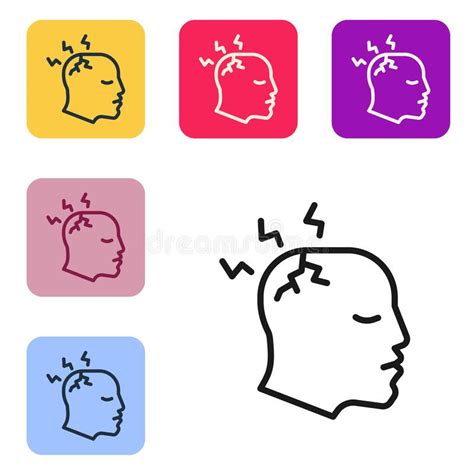 Color Man Having Headache Migraine Icon Isolated On White Background
