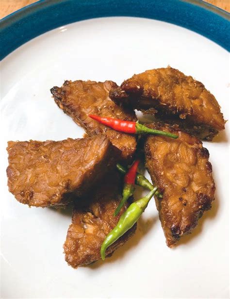 Tempe Bacem Deep Fried Spiced Tempe Vegan Cook Me Indonesian