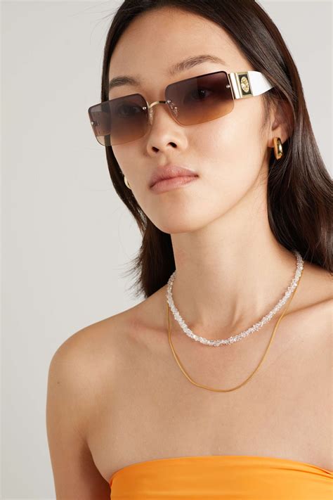Le Specs What I Need Square Frame Acetate And Gold Tone Sunglasses Net A Porter
