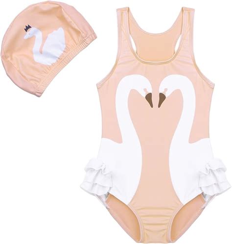 inlzdz inlzdz Mädchen Flamingo Schwan Badeanzug Uv Schutz Schwimmanzug